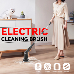 Brosse de Nettoyage Électrique Rotative Sans Fil avec 7 Têtes Interchangeables, Balai Laveur à Double Vitesse avec Manche Ajustable - Product Image 2
