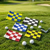Drapeaux de golf à carreaux en nylon 420D, 6*8 pouces, mini-drapeaux de putting avec tube en plastique pour entraînement sur le green de jardin