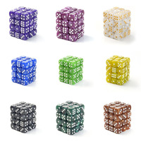 Vente en gros de dés de jeu standard à 6 faces de bonne qualité avec motif de perles, mini dés de 12 mm