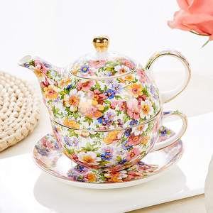 Elegante Juego de <span class=keywords><strong>Tetera</strong></span> Británica de Cerámica Apilable con Taza de Café y Platillo, Taza de Té de Porcelana con Jarra de <span class=keywords><strong>Tetera</strong></span> - Product Image 4