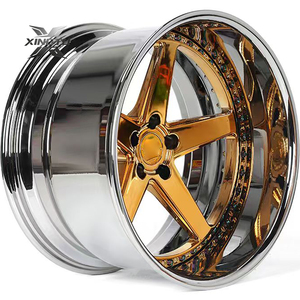 Jantes forgées XINGTU personnalisées en 2 pièces, à profil profond, 18 19 20 21 22 23 24 26 pouces, cinq branches, en alliage <span class=keywords><strong>d</strong></span>'aluminium chromé - Product Image 1