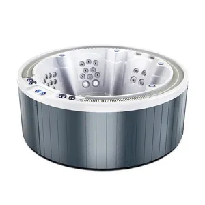 Factory price courtyard round whirlpool massage outdoor spa hot tub set
