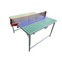 Table de Tennis de Table Pliable Intérieur Extérieur pour Enfants avec Raquettes, Filet et Balles de Ping-Pong pour l'Entraînement ou l'Usage Domestique