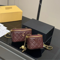 Nouveau Sac à Bandoulière Style Boîte pour Femme, Sac à Main en Cuir Exquis avec Chaîne, Tendance Quotidienne, En Stock Prêt à l'emploi
