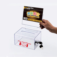 Boîte de donation en acrylique avec serrure Boîte de collecte en acrylique pour billets de donation Boîte de collection en acrylique pour pièces de monnaie