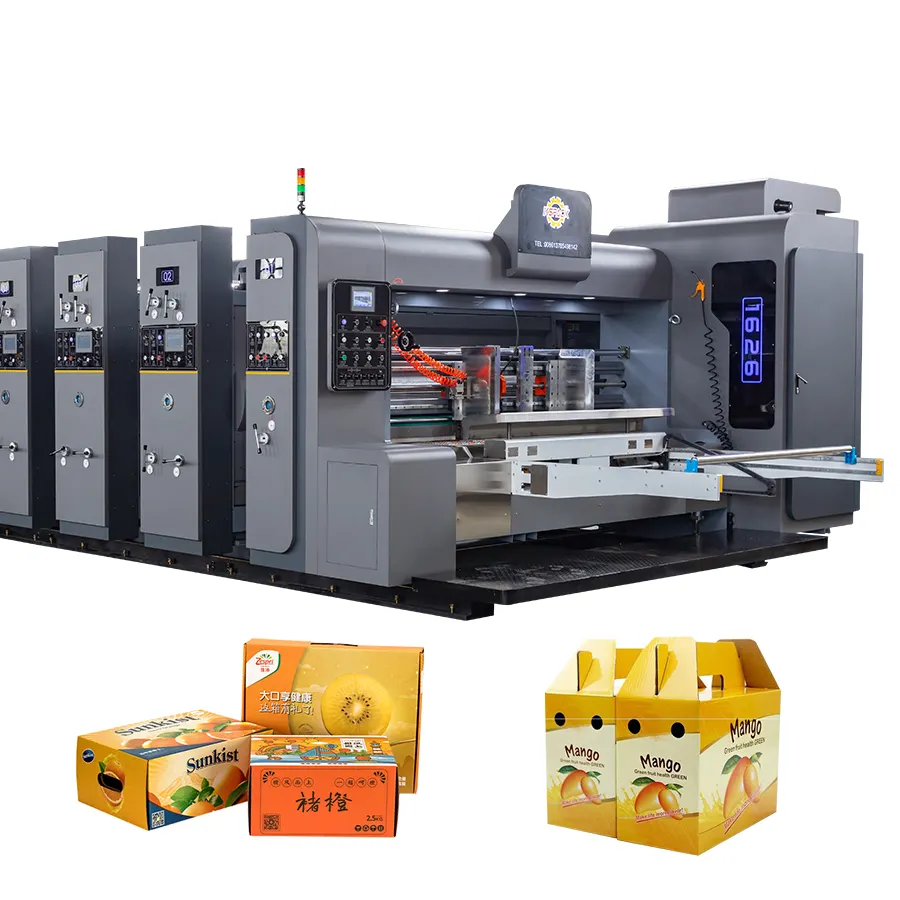 Automatic Pizza Box Flexo Printing Slotting Machine For Corrugated Cardboard Carton Pizza Carton Making Machine