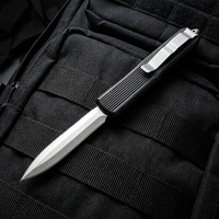 Couteau tactique de chasse UT90 avec lame en acier 5Cr15MoV et manche en aluminium noir CNC, idéal pour la chasse et le camping – Vente en gros, petites commandes, OEM