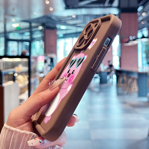 เคสโทรศัพท์ซิลิโคนลายการ์ตูนน่ารักแบบมีห่วง  รองรับการสั่งทำโลโก้<span class=keywords><strong>รูป</strong></span>ภาพส่วนตัว สำหรับ Samsung Xiaomi iPhone 16 15 14 13 12 <span class=keywords><strong>11</strong></span> Pro Max - Product Image 3