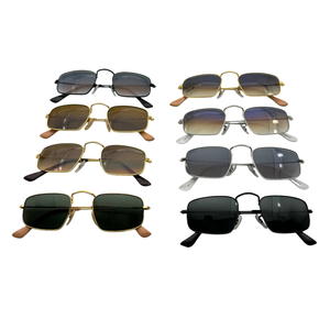 Trending Glasses High Quality Fashion Rectangle <b>Eyewear</b> Luxury Designer Metal Frame Coated Lens Logo Custom UV400 Sunglasses - Product Image 2