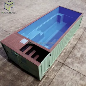 Sihirli ev taşınabilir açık fiberglas havuz konteyner yüzme havuzu akrilik cam ile görünüm penceresi