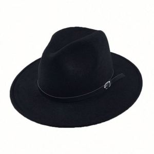 Chapeau Fedora en feutre à large bord en laine, personnalisable avec ruban, pour femmes et enfants, toutes saisons, avec logo – Vente en gros - Product Image 1