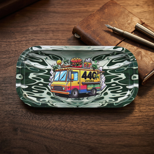 Bandeja con diseño de autobús escolar de 7*3 pulgadas, bandeja con diseño de alienígena, bandeja rodante para papeles y envoltorios, tienda de artículos para fumadores - Product Image 1
