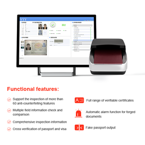 เครื่องสแกนเอกสาร OCR แบบแฮนด์ฟรีสำหรับ USB สำหรับพาสปอร์ตและบัตรประชาชนพร้อมคุณสมบัติป้องกันการปลอมแปลงและการตรวจสอบข้าม - Product Image 3