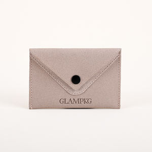 GLAMPKG Portefeuille court ultra-fin de style minimaliste, <span class=keywords><strong>pochette</strong></span> à bijoux, <span class=keywords><strong>mini</strong></span> porte-cartes avec bouton-pression pour le rangement - Product Image 2