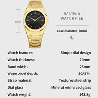 BESTWIN 812 Jam Tangan Pria Original Tahan Air Sederhana Bahan Stainless Steel Fashion Bisnis Quartz untuk Pria Montre Pour Homme
