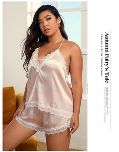 Pigiama <span class=keywords><strong>da</strong></span> <span class=keywords><strong>donna</strong></span> personalizzato con pantaloncini a vita bassa, taglie forti, con schiena scoperta, oversize, set 2 pezzi, canotta sexy, abbigliamento <span class=keywords><strong>da</strong></span> notte per <span class=keywords><strong>donna</strong></span> - Product Image 6