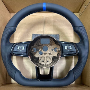Volante de Cuero en Existencia para Volkswagen VW MK7 MK6 Golf 6 Golf 7 7.5 Passat <span class=keywords><strong>Polo</strong></span> Scirocco Jetta GTI GTD GTS GTE <span class=keywords><strong>GLI</strong></span> CC - Product Image 1