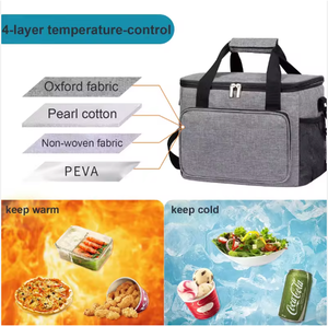 Sac isotherme pour déjeuner personnalisé avec logo, en Oxford 600D, isolé pour le bureau, les voyages, les pique-niques, sac thermique souple, boîte isotherme avec bandoulière - Product Image 3