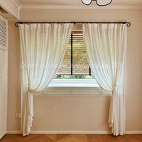 Rideaux en tulle floral transparent de style européen et américain, imitation lin blanc haut de gamme, sur mesure, cantonnières occultantes pour la maison