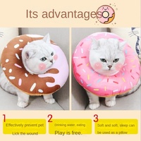 Collier de protection luxueux en peluche pour chats et chiens - Collier de récupération post-opératoire anti-léchage, doux, en forme de donut, réglable