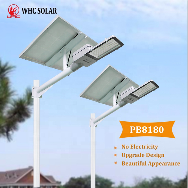 WHC SOLAR Waterproof Solar Power Street Light Solar Energy System 50W 80W 100 W 200 W Solar Street Light System