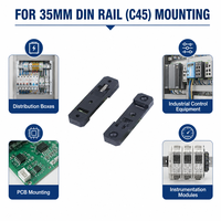 Clip de fixation en nylon pour rail DIN 76,5x20x8mm, support de montage PCB avec trou fixe et fente réglable, clip à ressort pour rail DIN 35mm C45