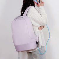 Sacs d'étudiant de grande capacité unisexes, sacs de voyage multifonctionnels imperméables, sacs à dos pour ordinateur portable Oxford antivol avec USB