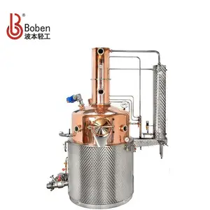 Destilador de álcool elétrico de aço inoxidável personalizado de fábrica destilador de cobre 100l com coluna de refluxo
