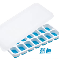 Bac à glaçons en silicone personnalisé à 14 compartiments, couvercle amovible flexible, démoulage facile