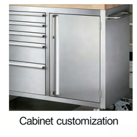 Armoire à outils roulante de garage robuste et moderne, avec évier intégré, écologique, ignifuge, en acier inoxydable, verrouillable, 5 tiroirs coulissants