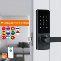 Inteligente porte en bois électronique Smartlock électrique empreinte digitale sans clé Tuya porte numérique serrure intelligente