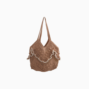 Sac à bandoulière PEIQUAN en coton tissé à la main, style niche d'été, avec fermeture ouverte, sac fourre-tout ajouré tricoté, décontracté, pour la plage, les vacances, usage quotidien pour <span class=keywords><strong>femme</strong></span> - Product Image 5