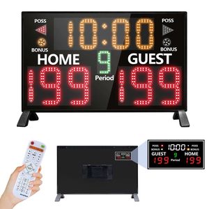 <span class=keywords><strong>Tabellone</strong></span> <span class=keywords><strong>Segnapunti</strong></span> Elettronico Digitale LED GANXIN, Grande e Portatile, Display Bifacciale per Basket, Calcio a 5, Calcio e Altri Sport Indoor - Product Image 1