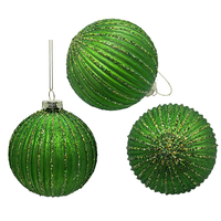 Pendentif boule en verre vert personnalisable, fabriqué à la machine, pour décoration de Noël/de fête, idéal pour la maison et les événements, respectueux de l'environnement