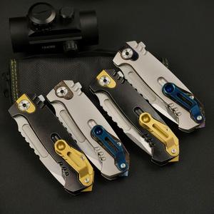 Nouveau modèle de couteau pliant en acier D2 de qualité supérieure, manche en titane TC4, usiné CNC, anodisé, couteau de poche tactique pour le camping en plein air, outil EDC - Product Image 3