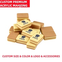 Jeu de Mahjong américain couleur beige clair, personnalisé, en acrylique à trois couches, tuiles numérotées résistantes à la décoloration
