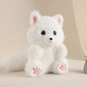 Peluche Personalizzato/OEM di <span class=keywords><strong>Volpe</strong></span> <span class=keywords><strong>Artica</strong></span> Mini Morbida, Simpatico Animale Imbottito di <span class=keywords><strong>Volpe</strong></span> Bianca con Impronte di Zampe Rosa - Product Image 4