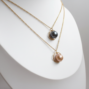 Perle d'eau douce naturelle dorée violette AAA Grade GIA Certified Pendentif Collier en argent 925 Cadeau de fiançailles de mariage - Product Image 1