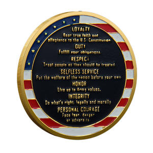 Moneda Conmemorativa de Metal Texturizado con Diseño de 7 Valores Principales, Decoración de Escritorio con Relieve, Adorno de Colección con Temática Cultural - Product Image 3