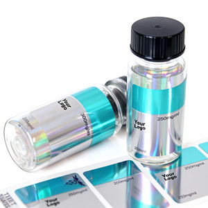 Film plastique auto-adhésif en rouleau pour étiquettes de flacons de parfum et d'huiles essentielles, film PET holographique laser thermorétractable UV - Product Image 2