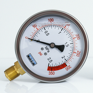 4.5 인치 115mm 하단 블랙 연결 솔리드 프론트 스테인레스 스틸 스레드 식품 페놀 수지 유압 압력 게이지 - Product Image 1
