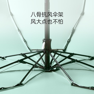Sunny And Rainy <b>Umbrella</b> 100 Cm 8 Ribs Alloy Manual Lift Minimalist Design Travel Use - Product Image 3