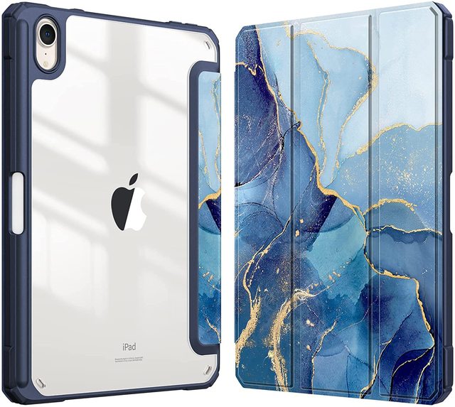 for iPad mini 6 protective case - three-fold transparent rear cover  new model  8.3-inch acrylic tablet shell