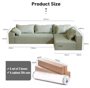 Canapé modulaire en forme de L moderne, canapé <span class=keywords><strong>d</strong></span>'angle confortable en tissu pour salon, canapé rembourré minimaliste avec coussins - Product Image 4