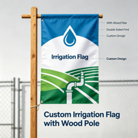 Drapeau d'irrigation personnalisé avec mât en aluminium, impression numérique double face, décoration promotionnelle en bord de route, drapeaux d'irrigation