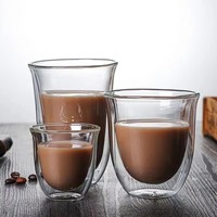 Taza de Vidrio de Doble Pared de Borosilicato Resistente al Calor, Taza Aislada para Café, Té, Espresso, Latte, Bebidas Frías y Calientes
