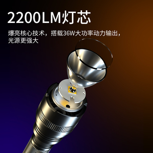 เซินฮั่วไฟฉายกลางแจ้ง 2200Lm 36W ไฟ LED แบตเตอรี่แบบชาร์จไฟได้ไฟฉุกเฉินแบบพกพา - Product Image 1