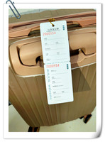 Étiquettes de bagages d'hôtel Shuoyin en stock, en carton blanc 250 g/m², personnalisables, disponibles en petites séries