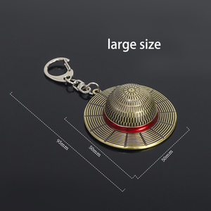 Une pièce <span class=keywords><strong>chapeau</strong></span> de paille garçon singe D <span class=keywords><strong>Luffy</strong></span> <span class=keywords><strong>Shanks</strong></span> <span class=keywords><strong>chapeau</strong></span> de paille porte-clés Anime Gadgets en alliage de zinc - Product Image 2