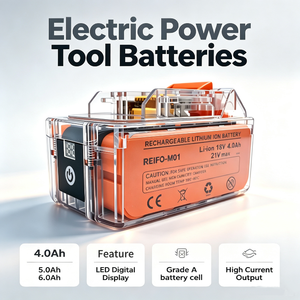 Batería de Litio 18650 18V 4.0Ah con BMS Compatible con Celdas de Alta Tasa de Descarga <span class=keywords><strong>Makita</strong></span> 18V 5.0Ah 6.0Ah, Pantalla LED Digital, para Herramientas Eléctricas - Product Image 1